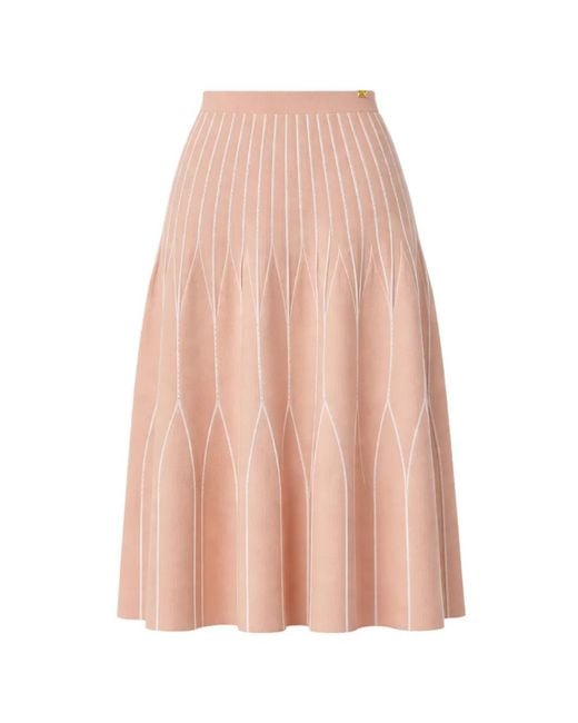 Elisabetta Franchi Pink Two-Colour Knit Skirt