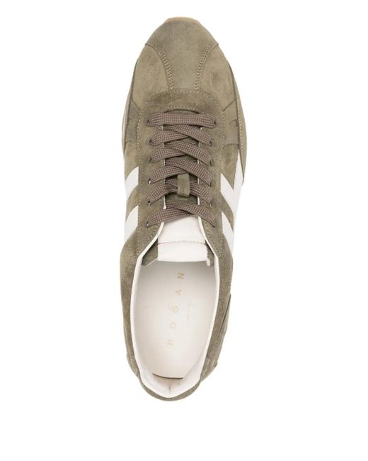 Hogan White 86Er Suede Leather H-Stripe Sneakers for men