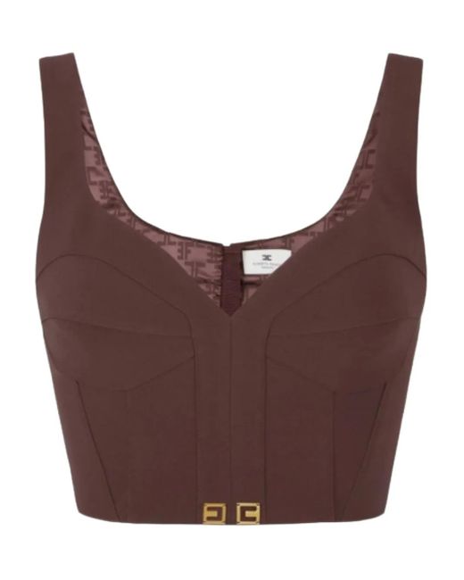 Elisabetta Franchi Purple Corset-Style Top