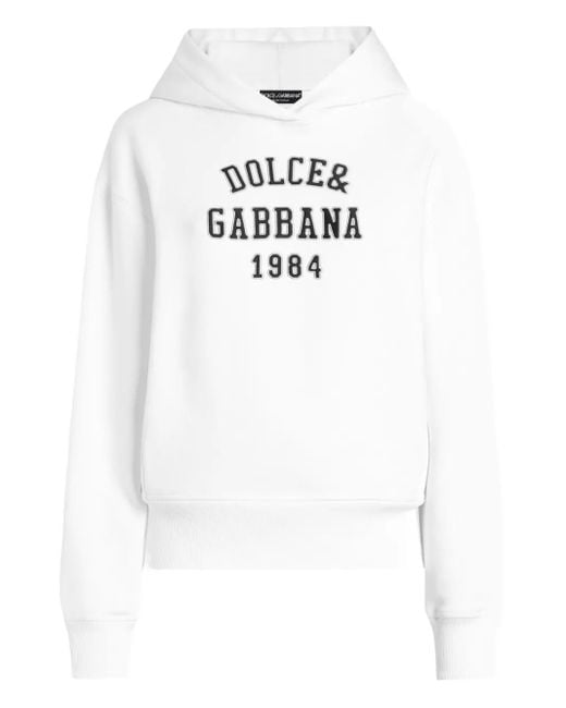 Dolce & Gabbana Cotton Sweatshirt With Embroidery White