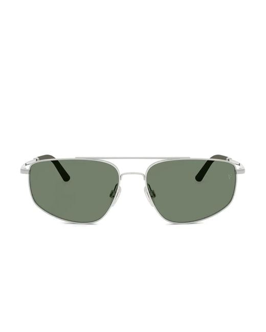 Oliver Peoples Green Metal Rectangle Sunglasses