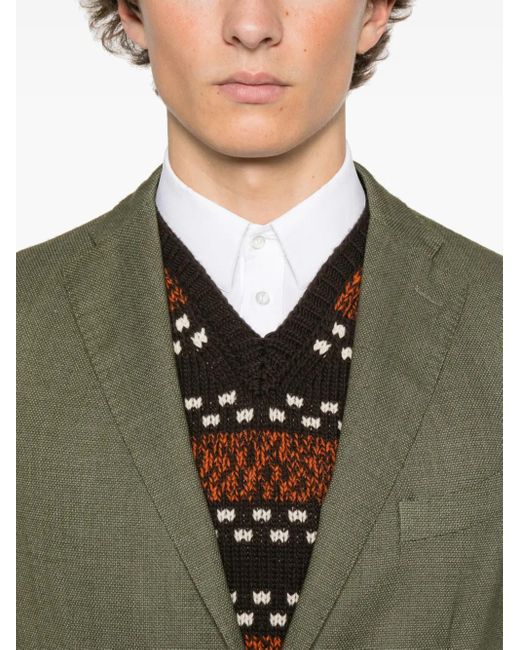 Boglioli Green Single-Breasted Blazer for men