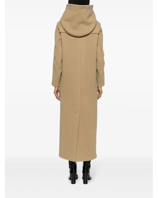 Prada Natural Hooded Wool Coat