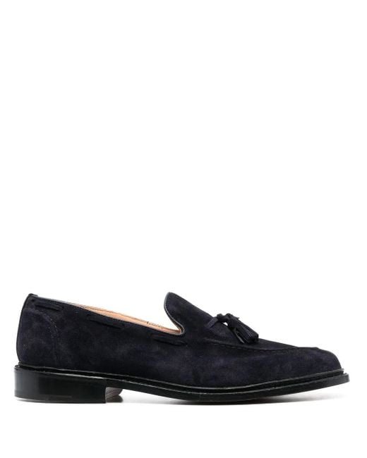 Tricker's Blue Elton Tassel-Detail Loafers for men