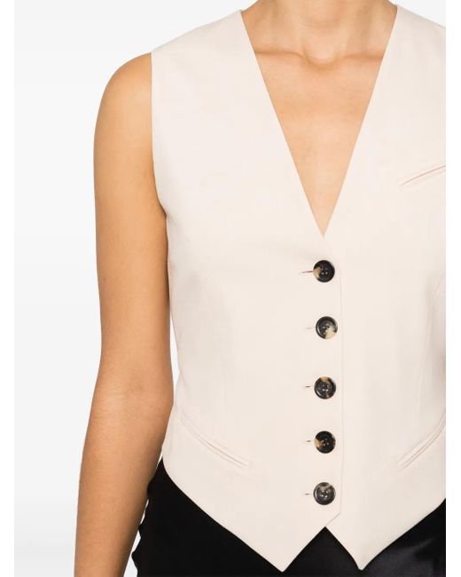 Philosophy Di Lorenzo Serafini Natural V-Neck Strap-Detail Waistcoat