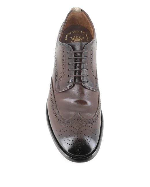Officine Creative Brown Perforated Leather Shoes for men
