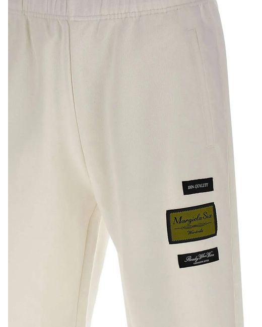 MM6 by Maison Margiela White Logo-Patch Track Shorts for men