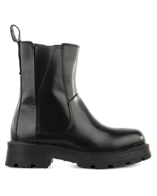 Vagabond Black Cosmo 2.0 Plateau-Stiefel mit Reißverschlussdetail