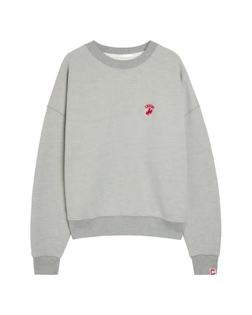 CHERRY LA Gray Western Athletic Logo-Embroidered Sweatshirt for men