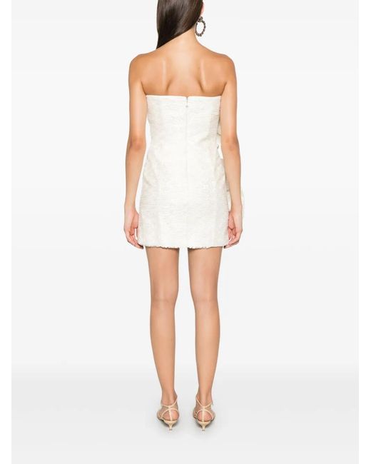 ROTATE BIRGER CHRISTENSEN Natural Lace Ruffle Mini Dress