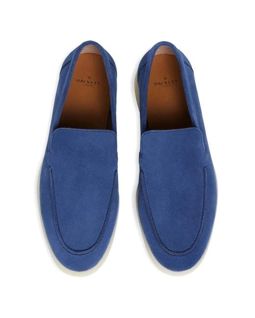 Hackett Blue Martin Suede Loafers for men