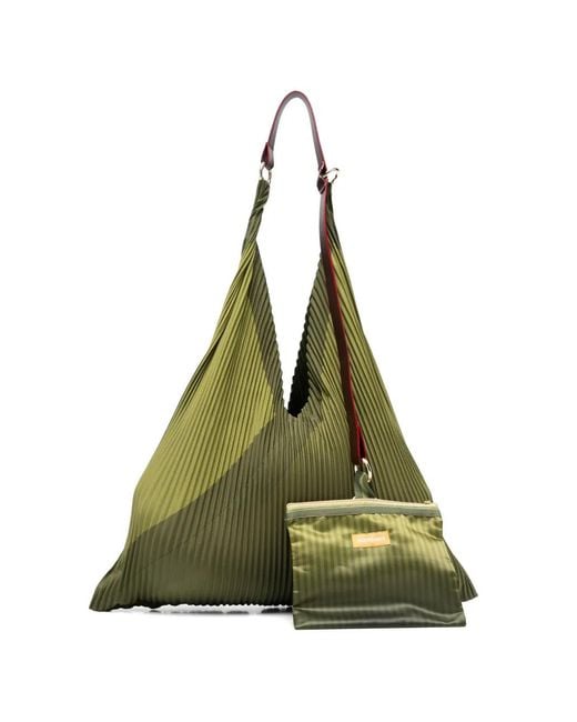 MULTITUDES BAGS Green Audrey Pleated Shoulder Bag
