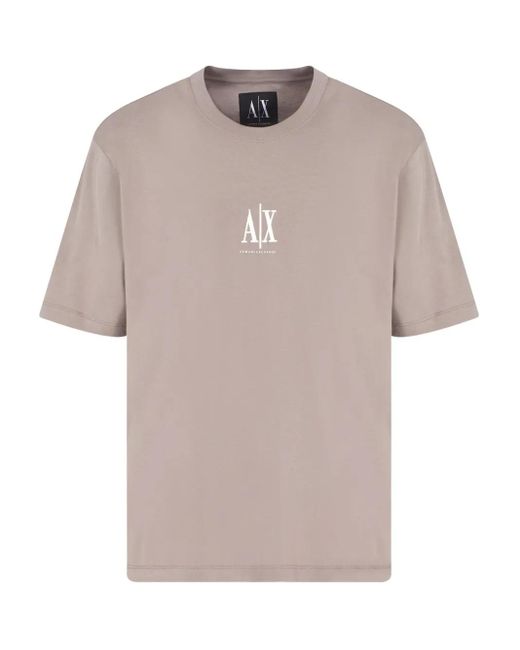 ARMANI EXCHANGE Natural Logo-Print T-Shirt for men