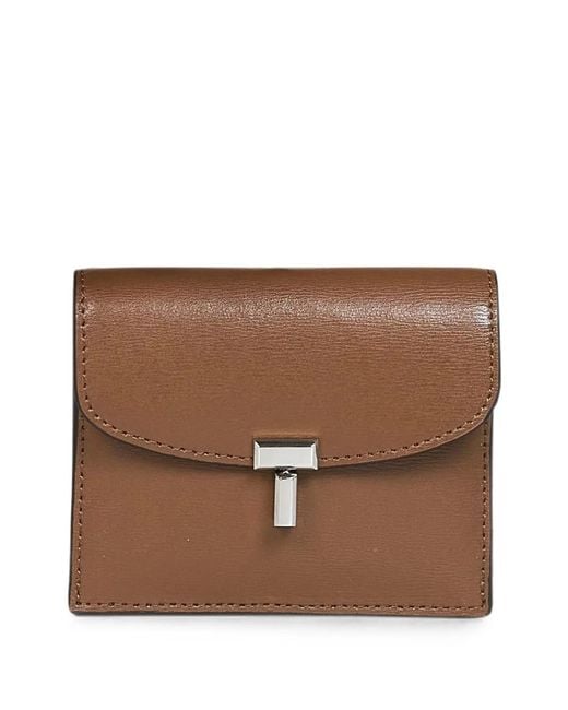 Totême Brown T-Lock Leather Wallet