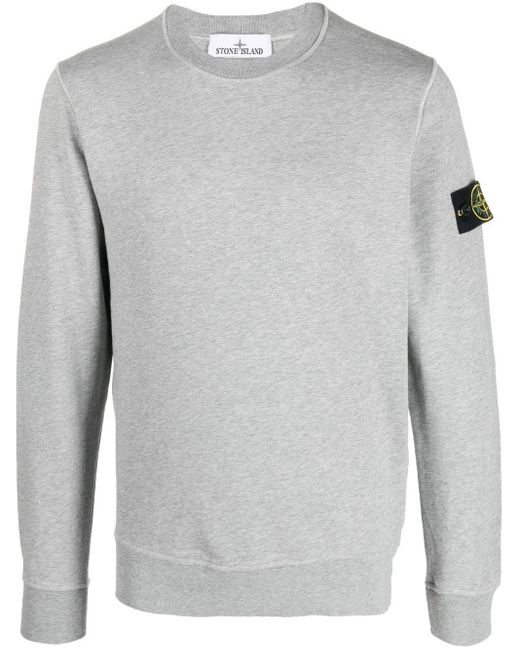 Stone Island Sweatshirt mit Logo-Patch in Grau für Herren | Lyst DE