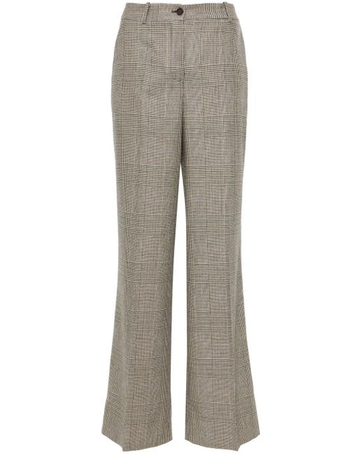 P.A.R.O.S.H. Gray Checked Flared Trousers