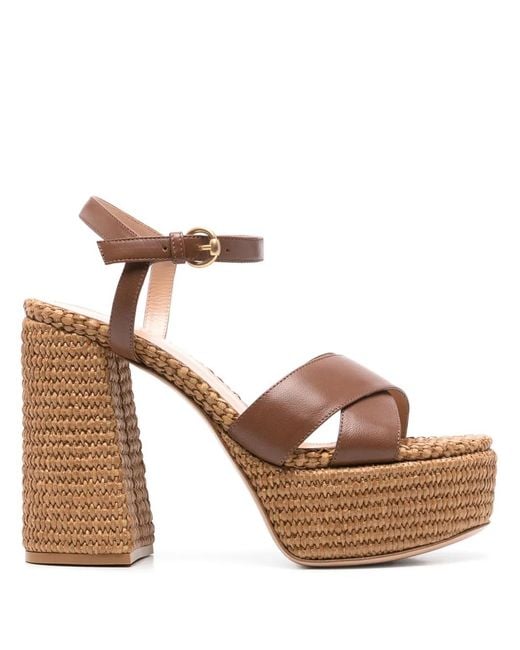 Gianvito Rossi Brown 110Mm Bebe Espadrilles