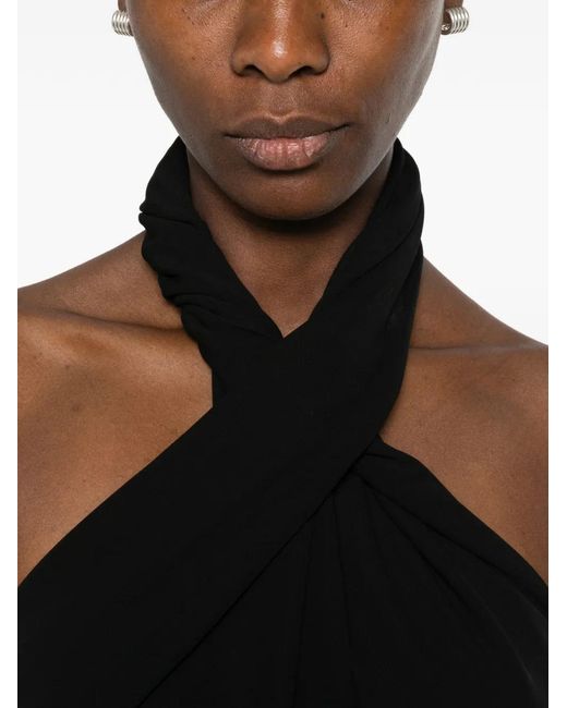 Totême Black Twisted Halterneck Top