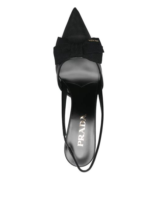 Prada Black Spitze Pumps Mit Schleife