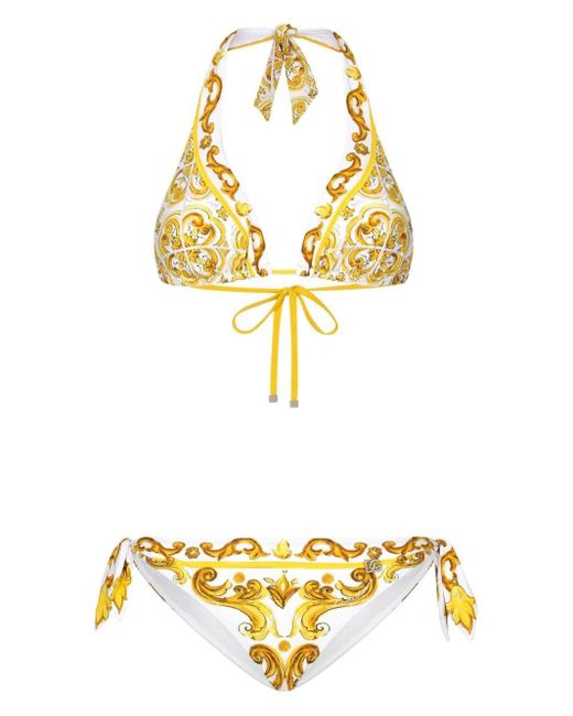 Dolce & Gabbana Bikini Met Print in het Metallic