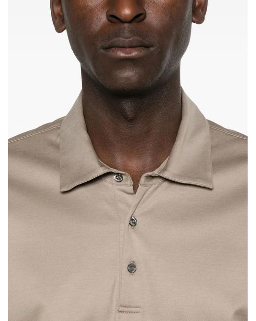 Corneliani Natural Long-Sleeve Polo Shirt for men
