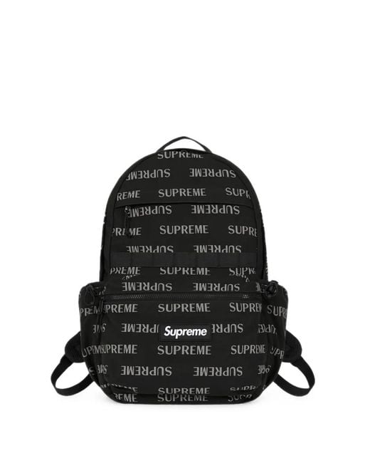 Supreme Black Logo-Print Backpack Bag for men