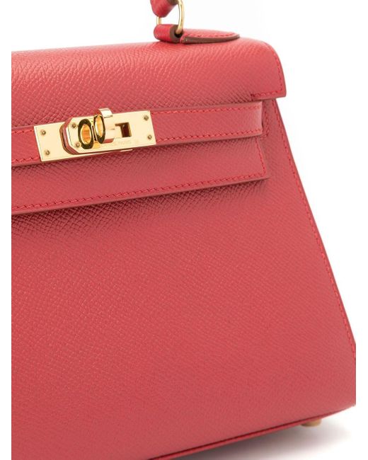 Hermès Leather Pre-owned Mini Kelly 2way Hand Bag in Red - Lyst