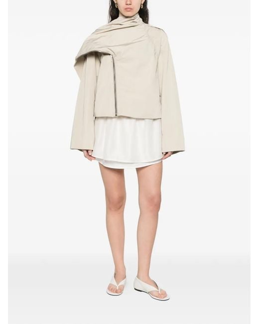 DUNST White Drawstring Layered Mini Skirt