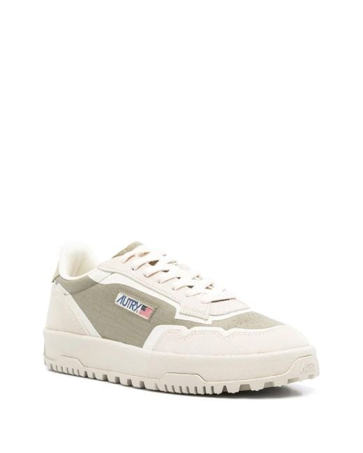 Autry White Wildpace Suede-Panel Sneakers for men