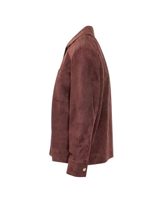 Max Mara Brown Abisso Button-Up Suede Jacket