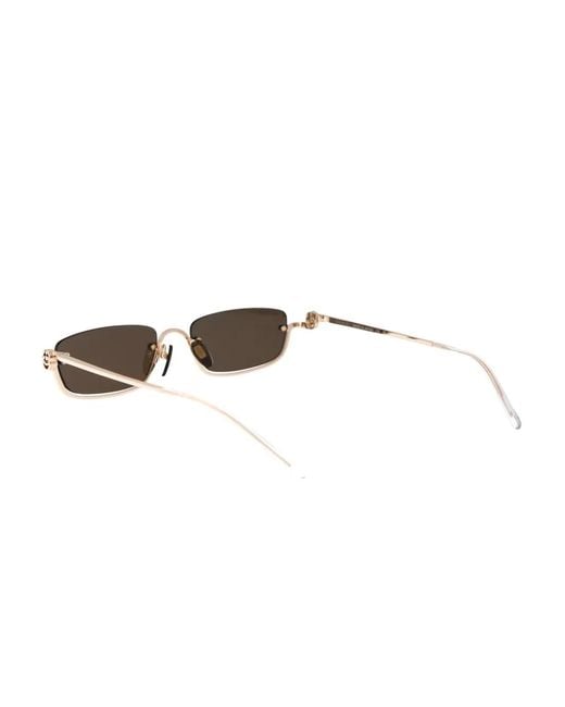 Gucci Metallic Rectangular-Frame Sunglasses