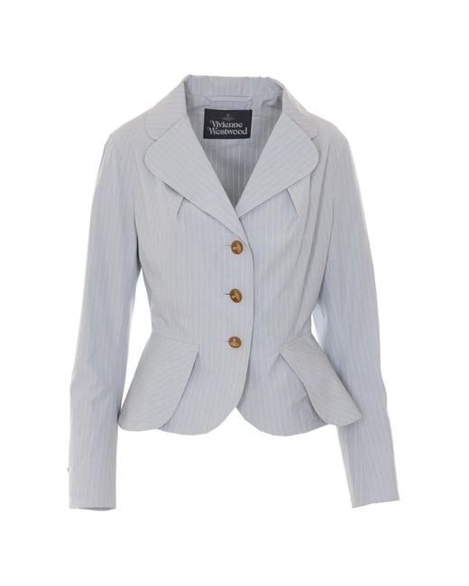 Vivienne Westwood Gray Striped Buttons Jacket