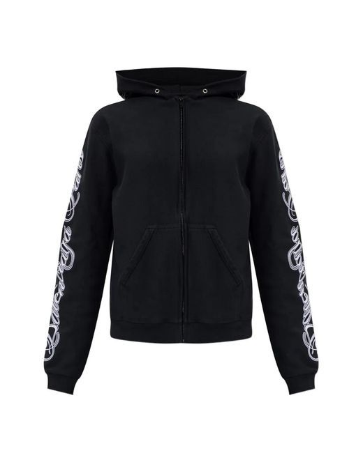 Balenciaga Blue Ele's Cursive-Lettering Hoodie