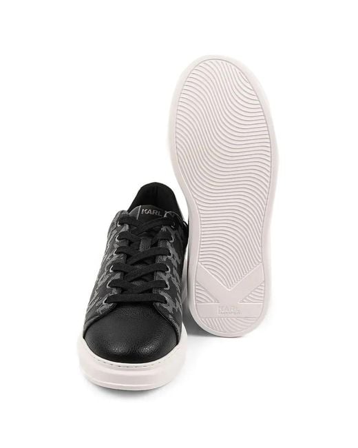 Karl Lagerfeld Black Patterned Platform Sneakers for men