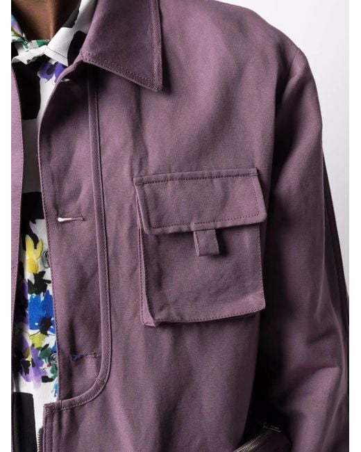 KENZO Purple Multiple-Pocket Long-Sleeve Jacket for men