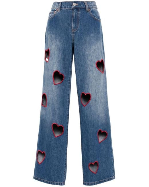 Alice + Olivia Blue Karrie Cut-out Jeans