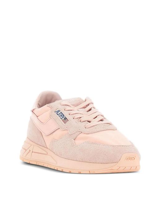 Autry Pink Panelled Sneakers