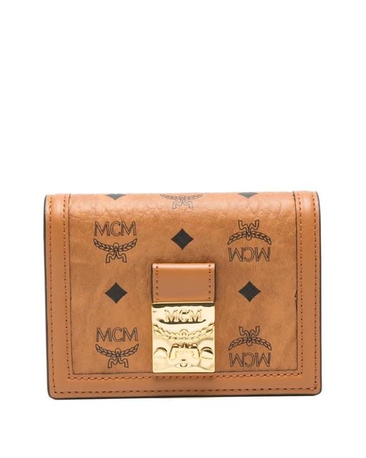 MCM Brown Tracy Logo Buckle Wallet
