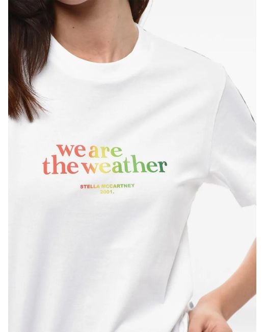 Stella McCartney White Slogan-Print Short-Sleeve T-Shirt