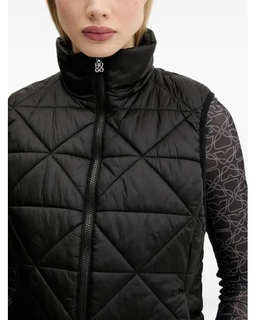 HUGO Black Quilted High-Neck Vest