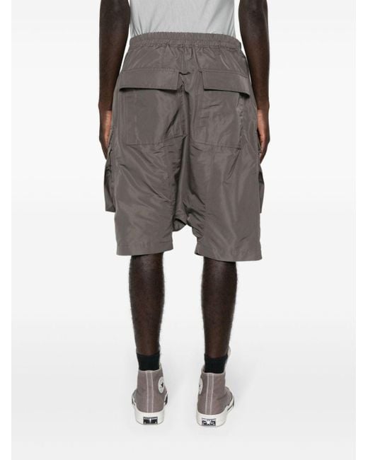 Rick Owens Gray Drop-crotch Cargo Shorts for men