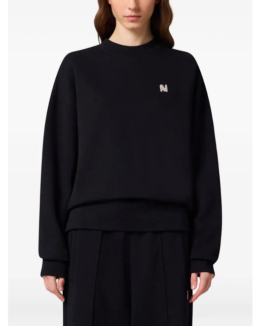MSGM Black Logo-Patch Sweatshirt