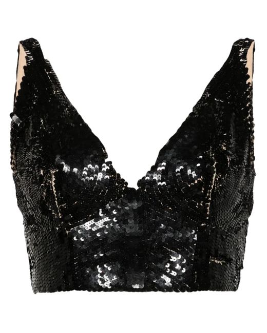 P.A.R.O.S.H. Cropped Top in het Black