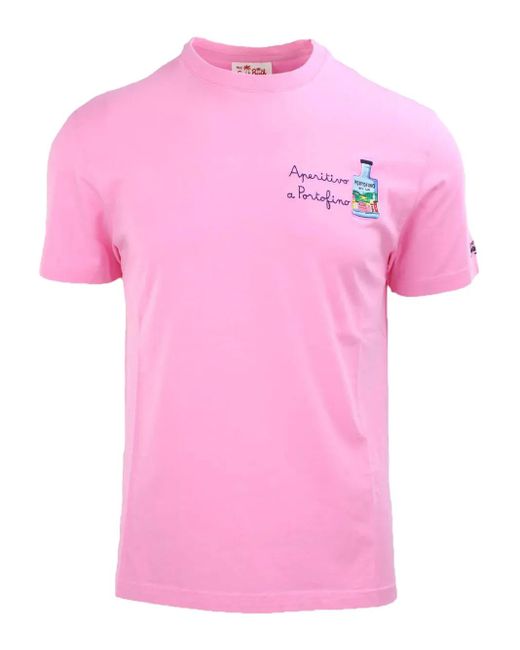 メンズ Mc2 Saint Barth エンブロイダリー Tシャツ Pink