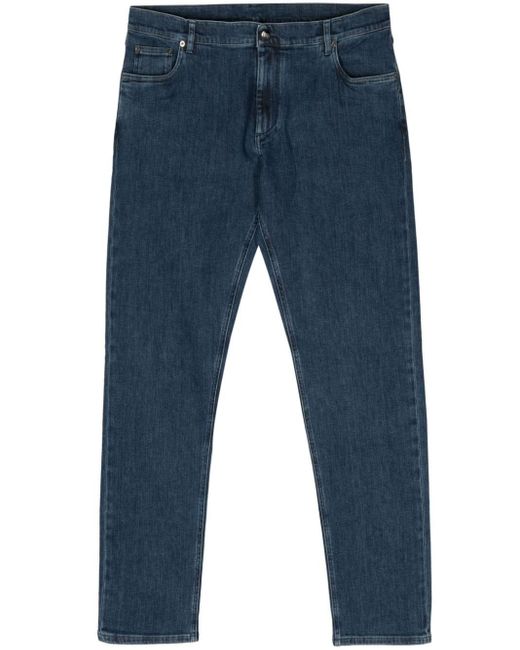 メンズ Corneliani Mid-rise Tapered Jeans Blue