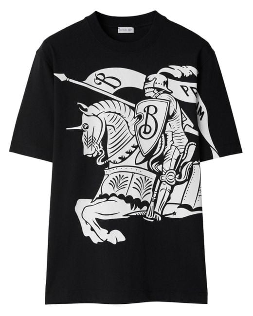 Burberry Katoenen T-shirt Met Print in het Black voor heren