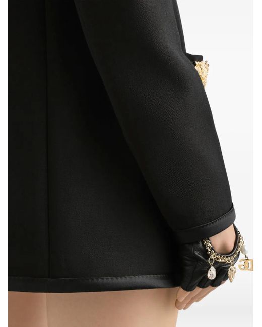 Dolce & Gabbana Black Embellished Button-Front Jacket