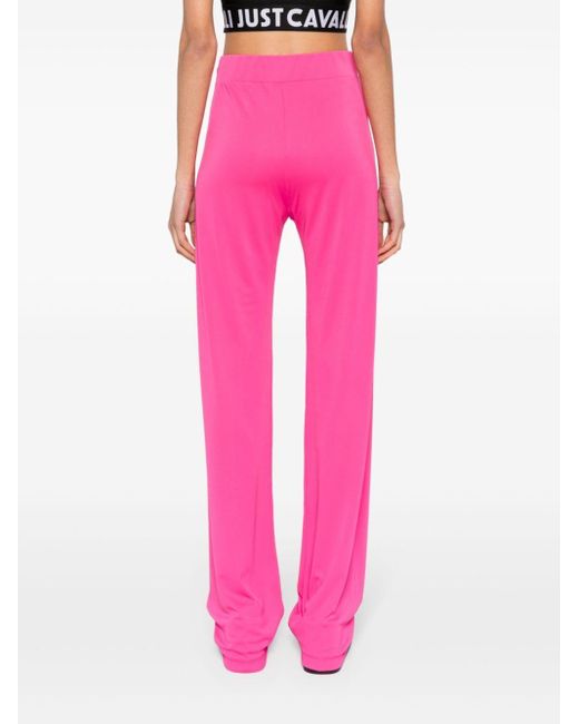 Just Cavalli Pink Snake-detail Flared Trousers