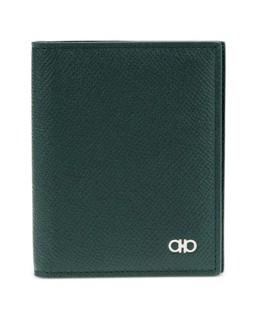 Ferragamo Green Gancini Grained Leather Cardholder for men