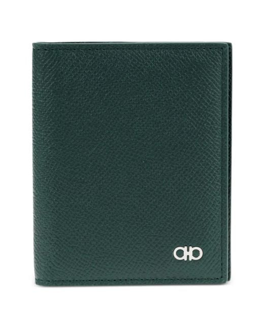 Ferragamo Green Gancini Grained Leather Cardholder for men